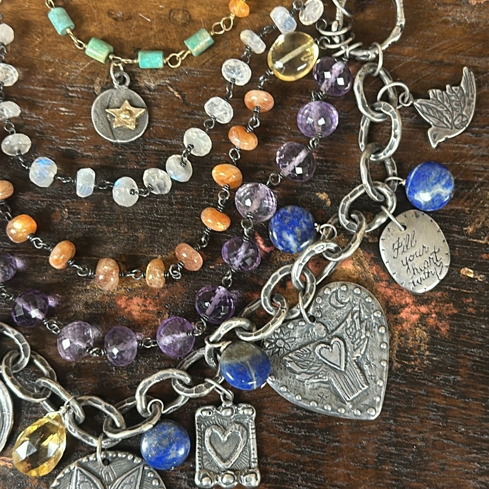 Jes MaHarry “New Day” 5 tier, gem dream, charm rave necklace. New in box. - Picture 9 of 14